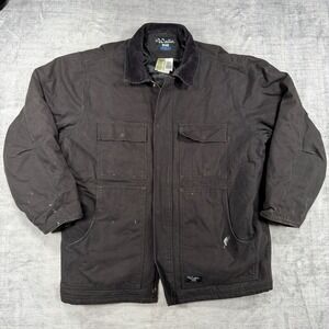 Walls Workwear Jacket Mens XL Black Arctic Canvas Quilted Distressed Barn Work